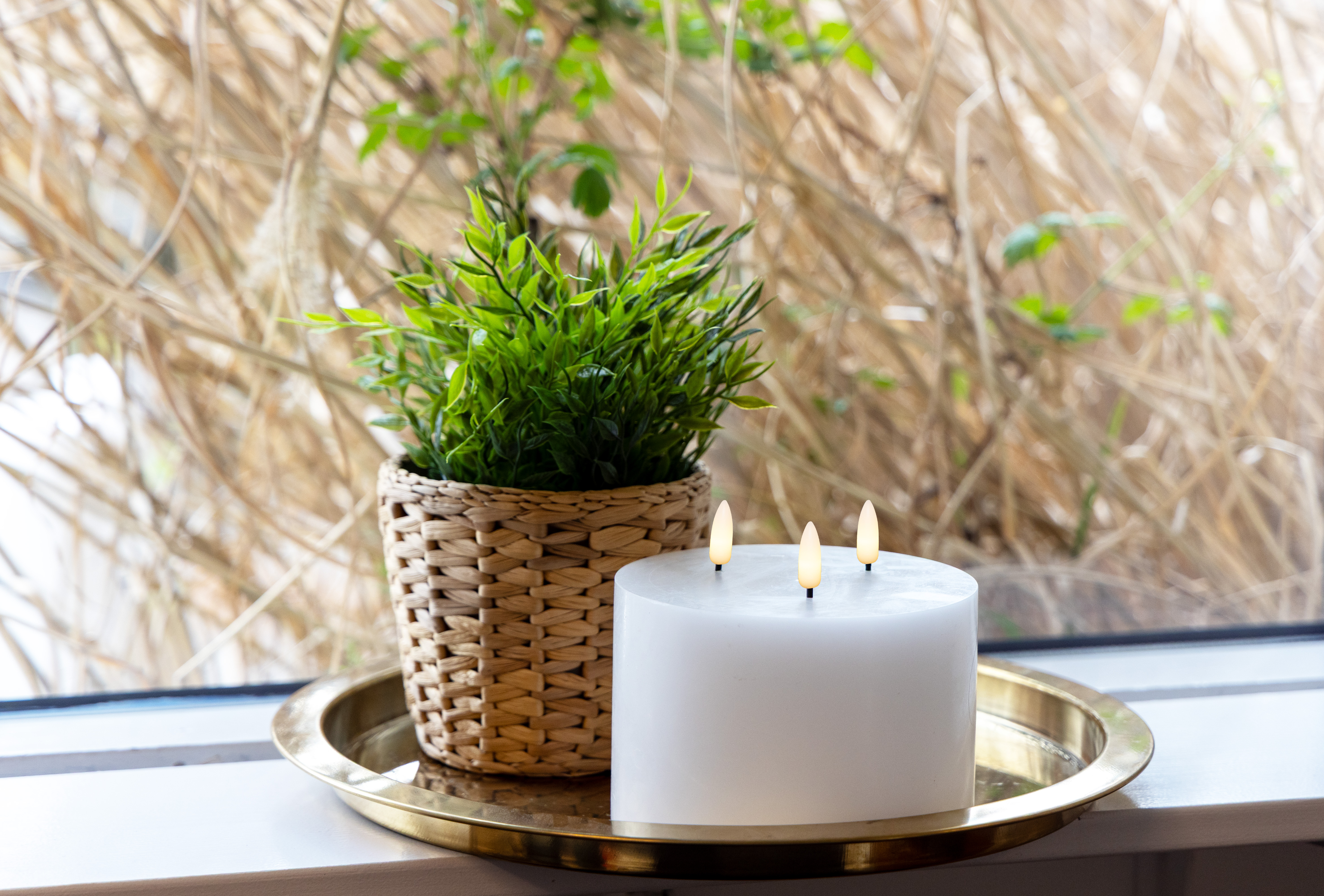 Skandi - LED Bloklys Ø15 cm - Hvid - 3 vægger