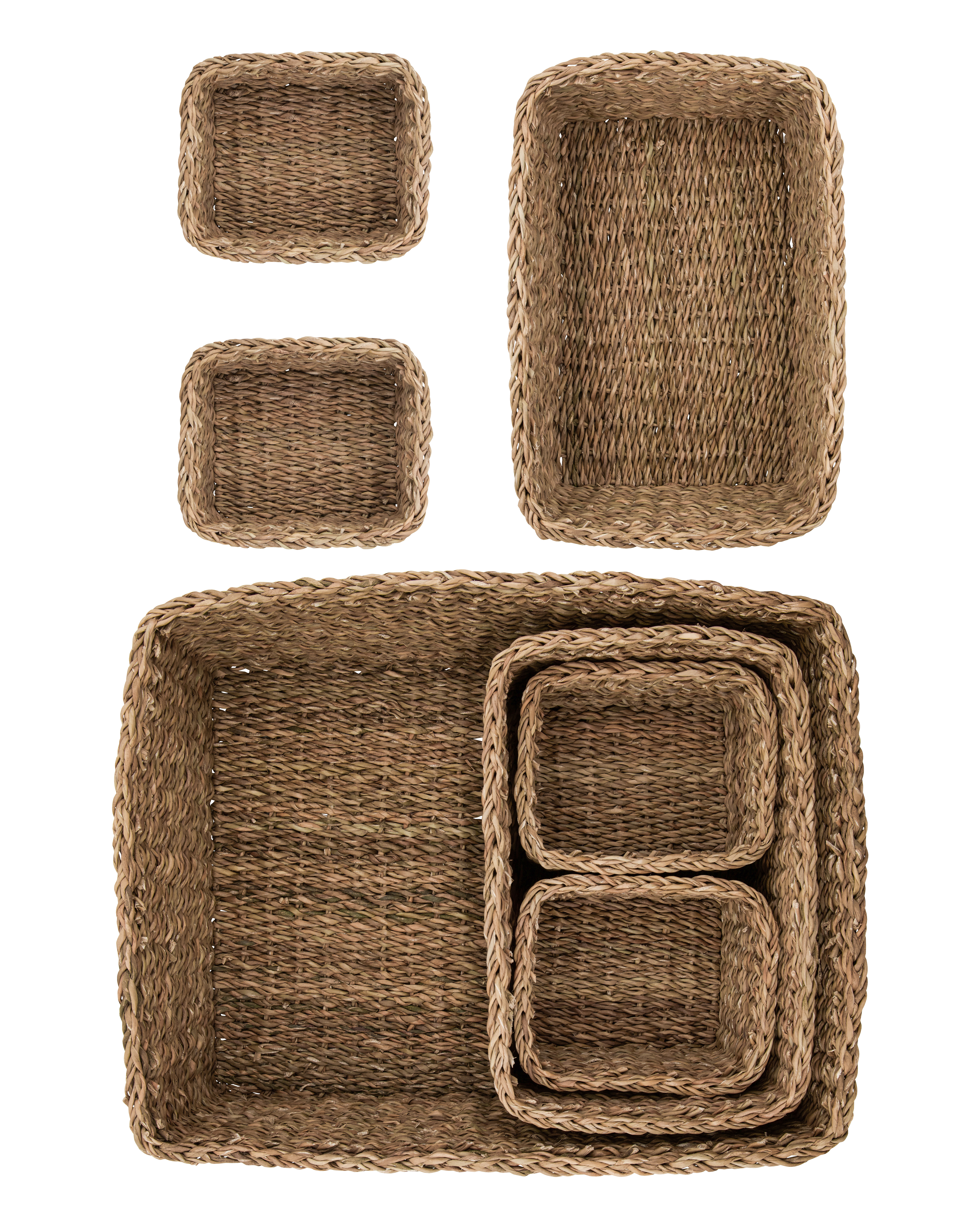 Meraki - Opbevaringskurve, Square, Natur, Sæt af 7 stk