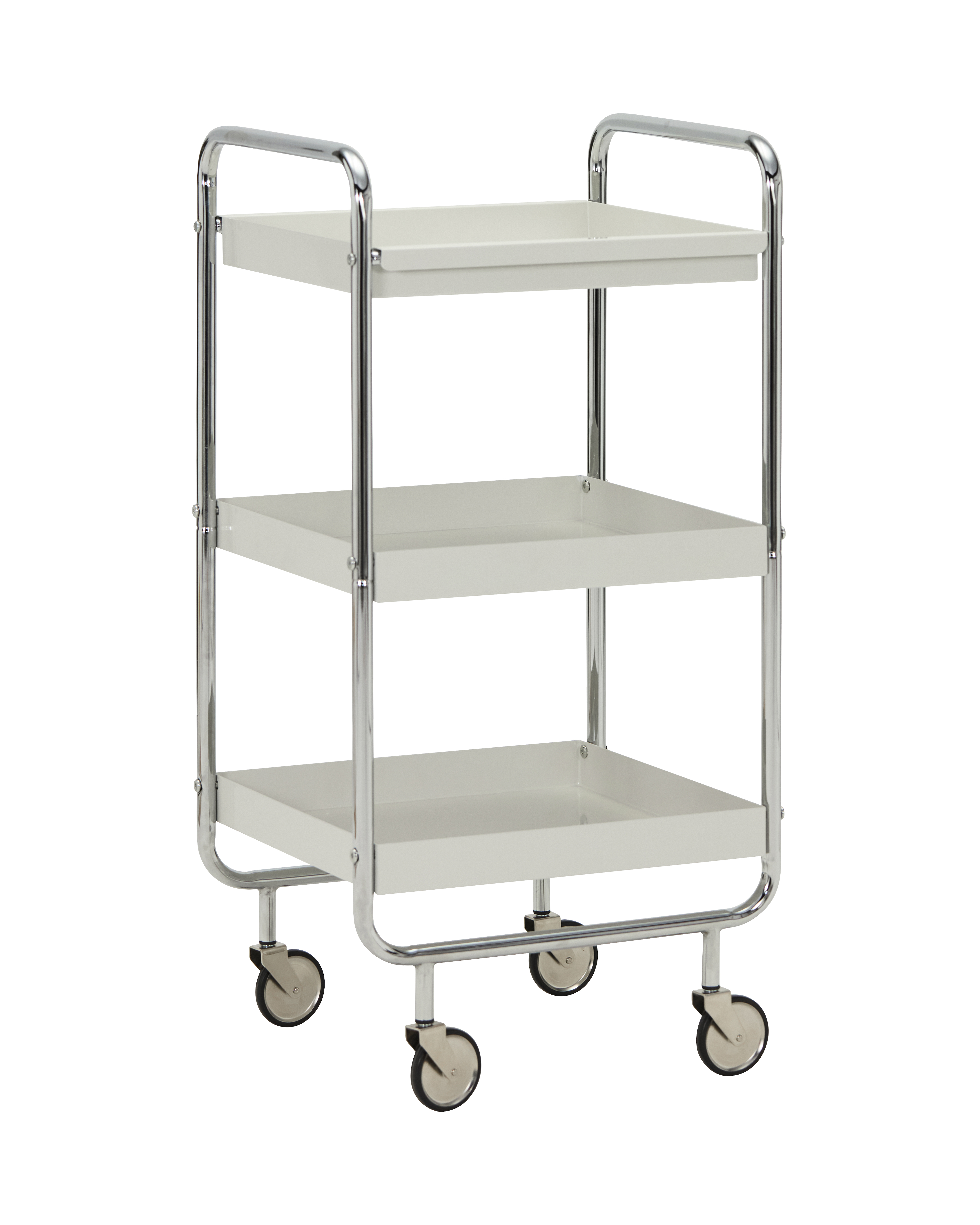 House Doctor - Trolley, Roll, Råhvid, Krom