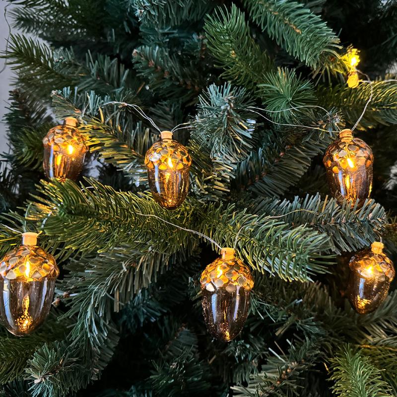 Sirius - Celina Agern Guirlande, 8 LED, Mørk Eg/Guld