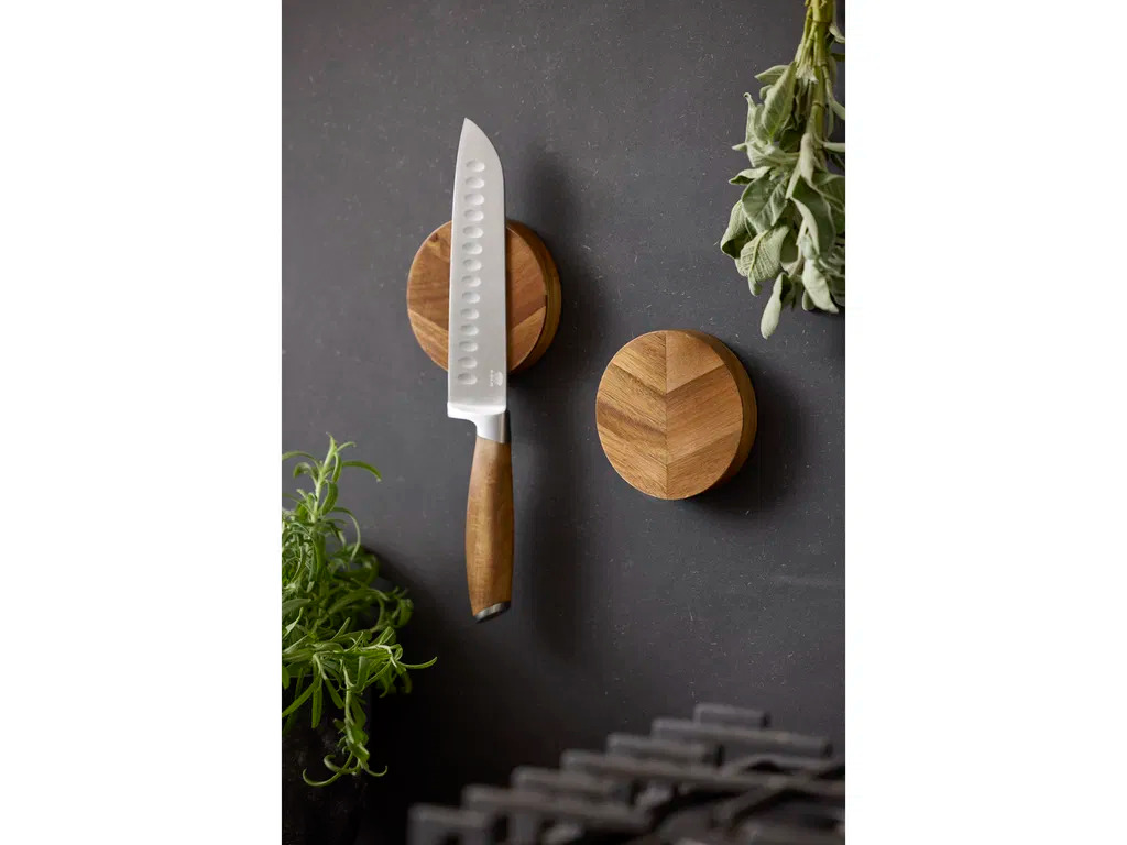 Holm Knivmagnet 9 x 2 cm 2 stk Akacietræ