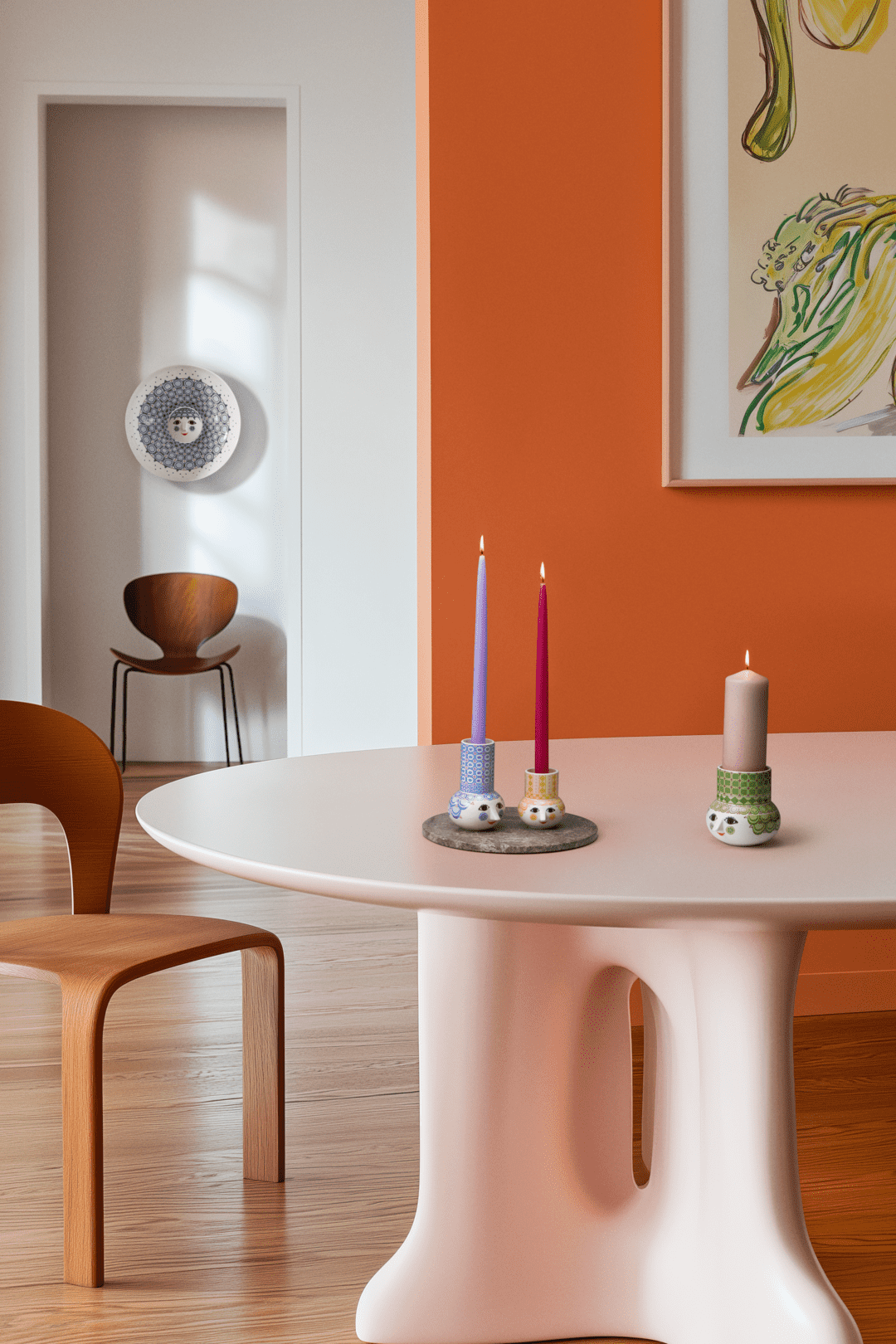 Wiinblad Olga Lysestage H14 cm lys blå Wiinblad Olga Lysestage H14 cm lys blå