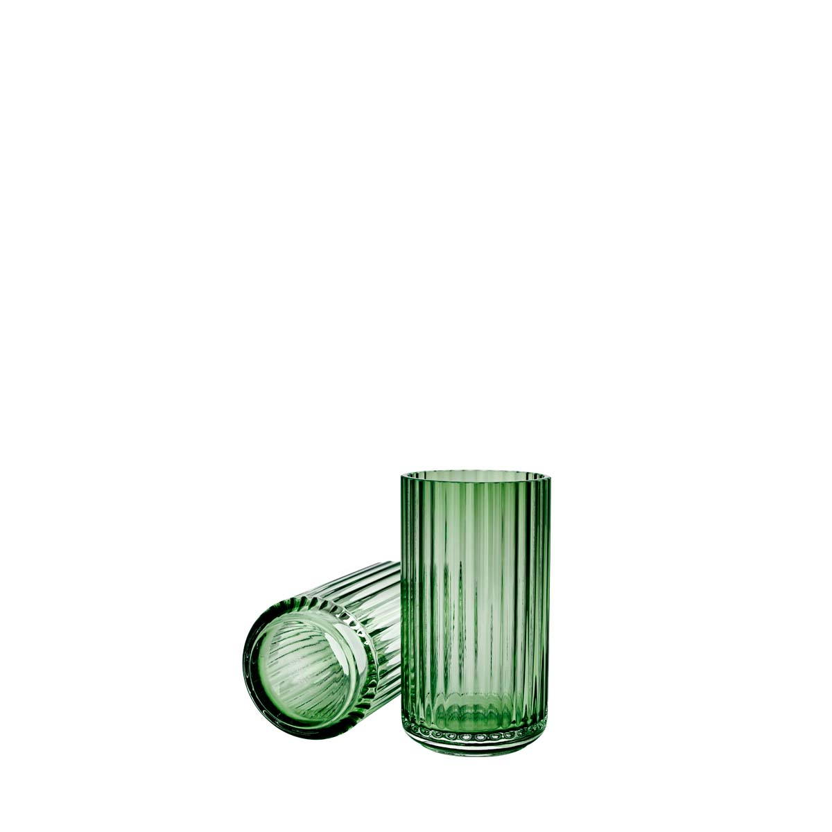 Lyngbyvase H15 copenhagen green mundblæst glas
