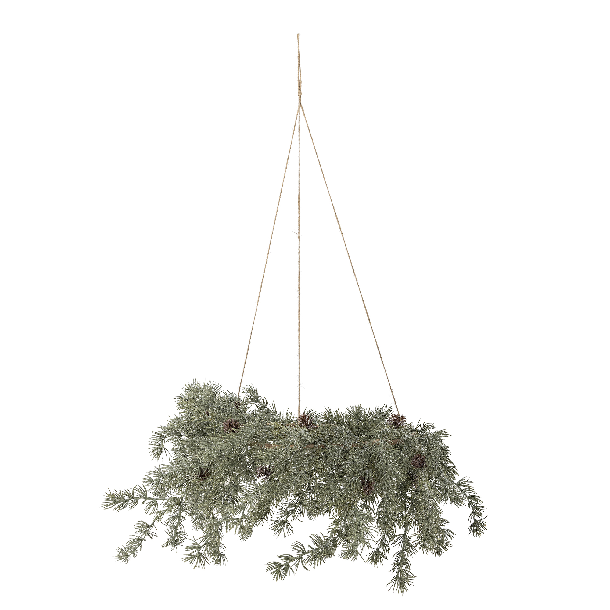 Bloomingville - Cedar Krans, Grøn, Kunstige Blomster, D70xH30 cm, string L70 cm billede