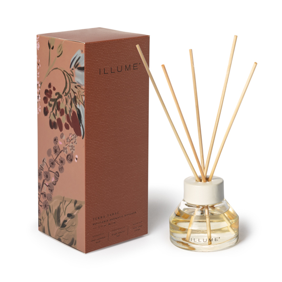Bloomingville - Terra Tabac Duftpinde, Brun,, 88,7 ML. - 9 Reeds - D8xH7 cm