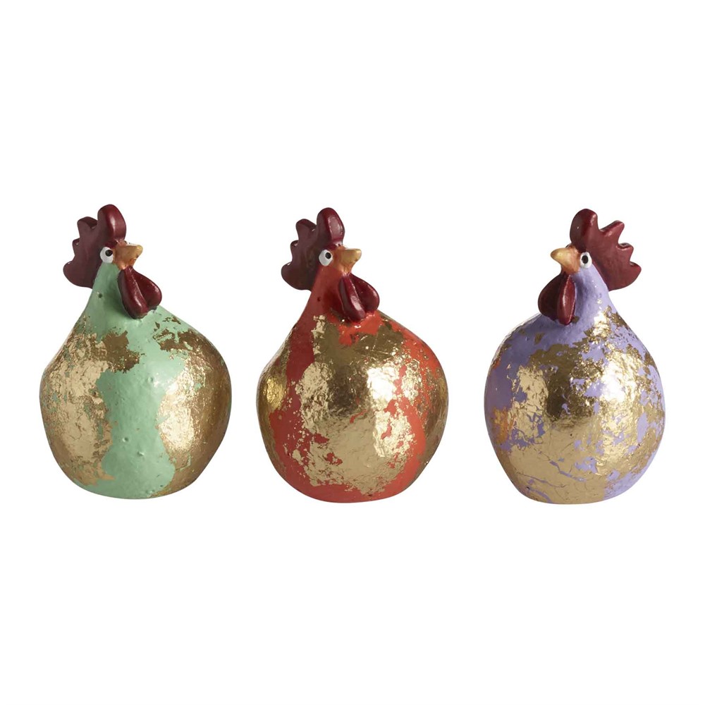 Nääsgränsgården - Høns Cloud mint, coral, lilac 3 stk H.5,2cm