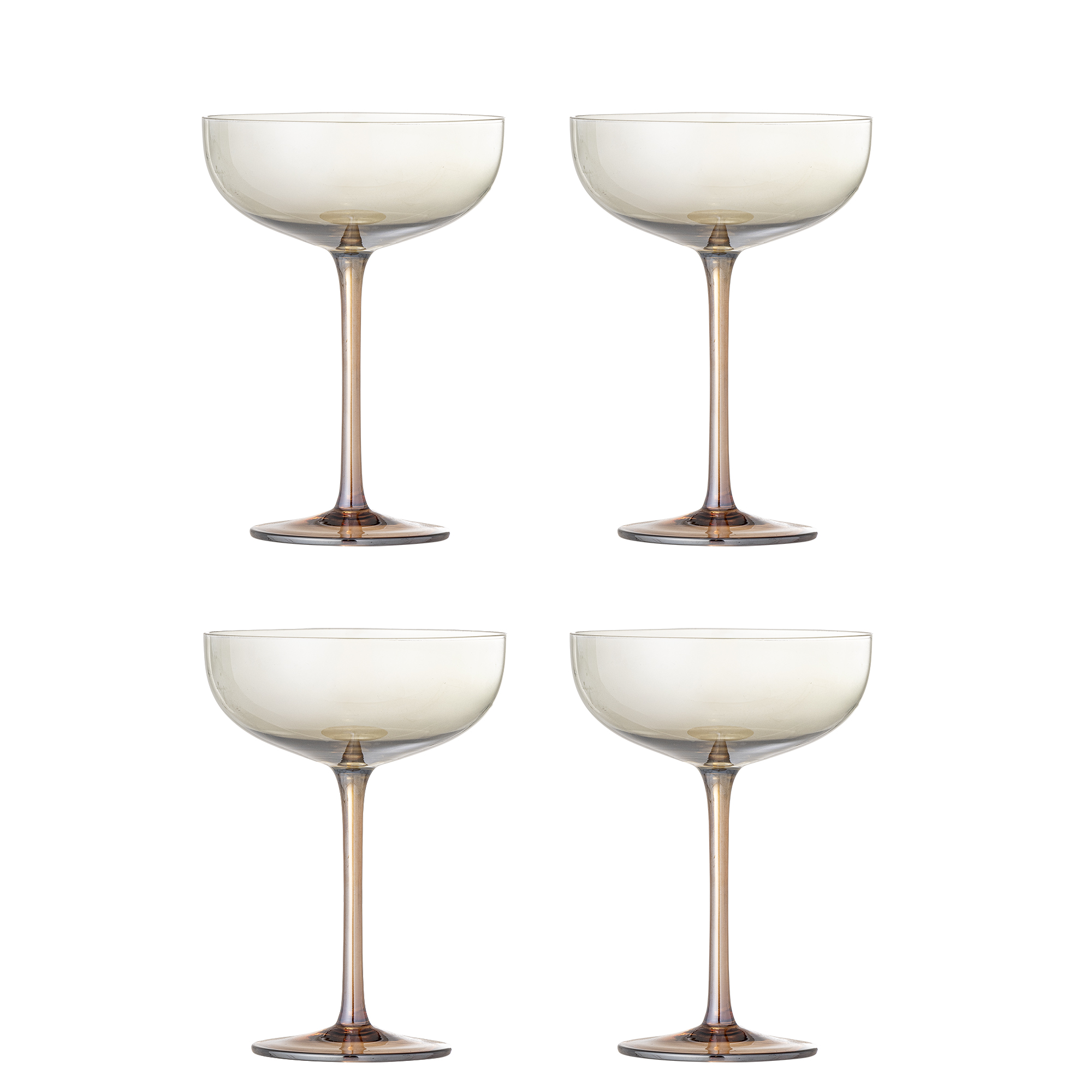Bloomingville - Aston Cocktailglas, Bronze, Glas, D12xH17 cm, Set of 4 billede