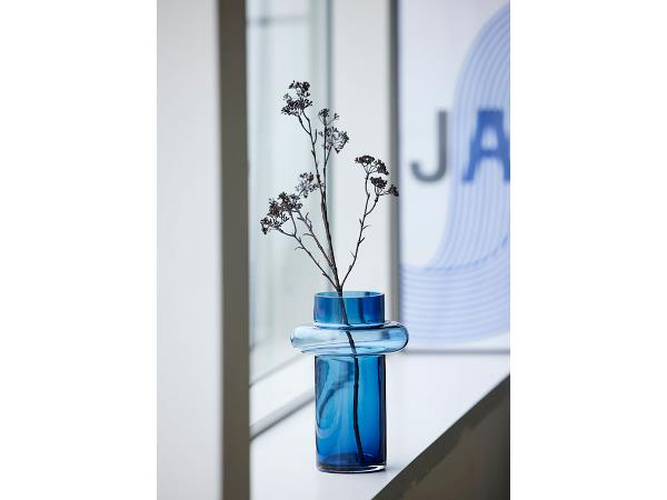 Lyngby Glas Tube Vase 25 cm Dark Blue*
