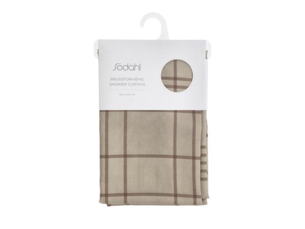 Södahl Tartan Badeforhæng 180 x 200 cm Offwhite