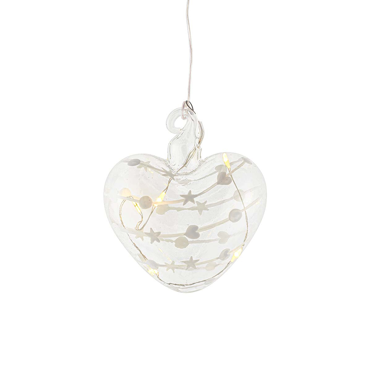 Sweet Christmas Hjerte Ø8cm, Hvid/Klar Sweet Christmas Hjerte Ø8cm, Hvid/Klar