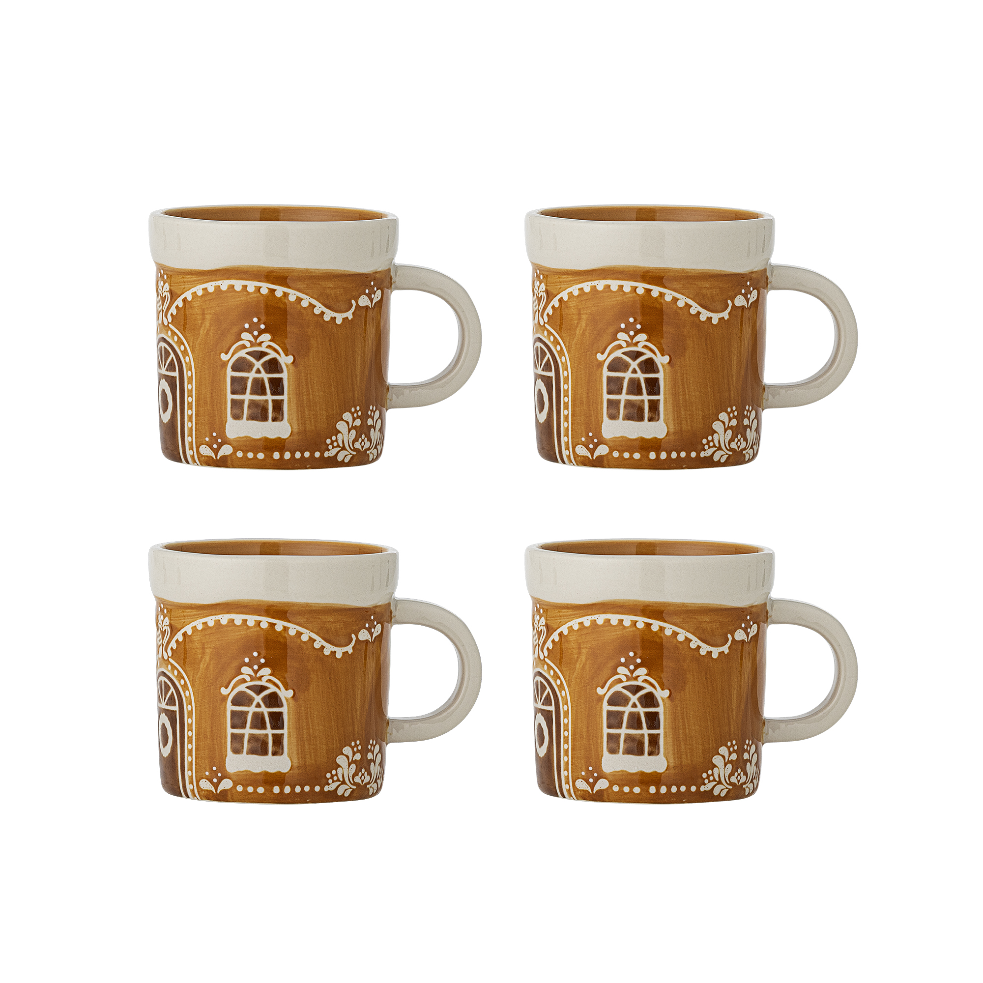 Bloomingville - Gina Krus, Brun, Stentøj, D7,5xH7,5 cm, Set of 4