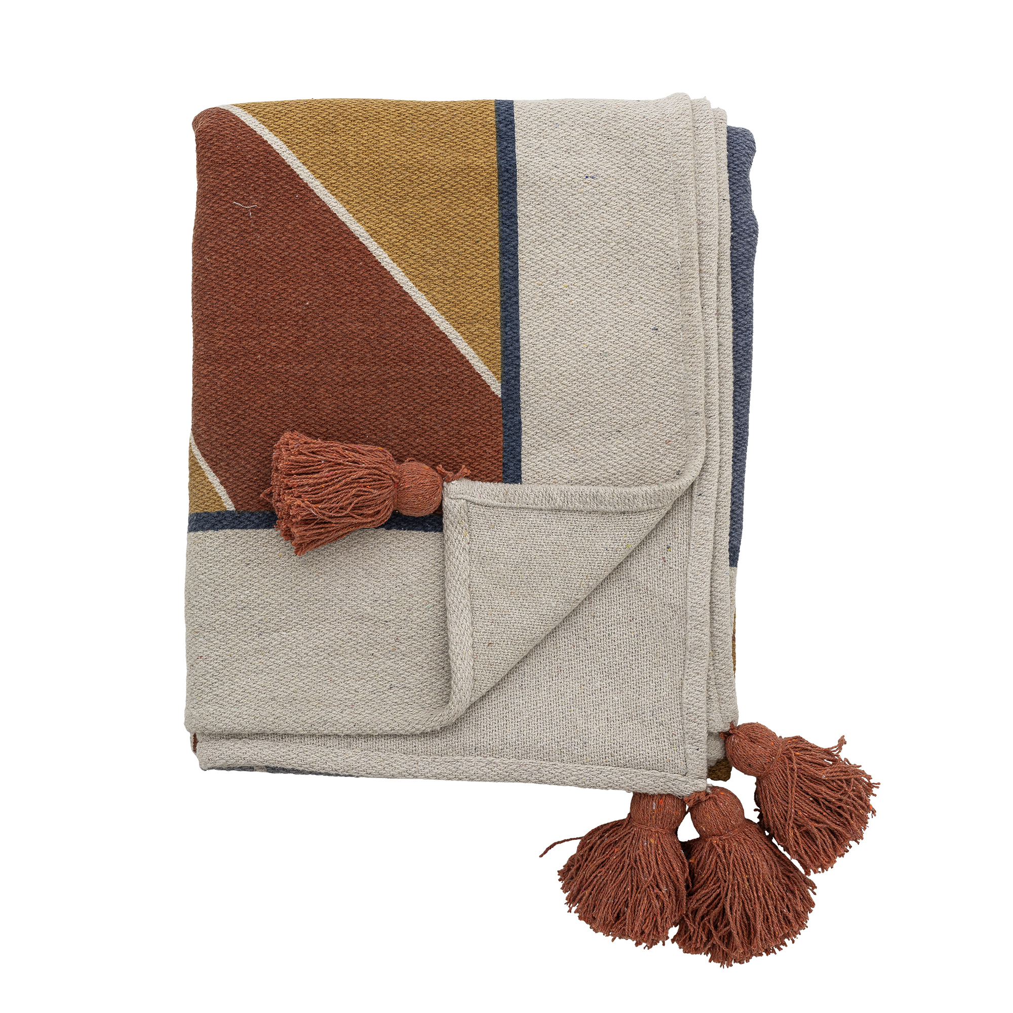 Bloomingville - Sun Plaid, Multifarvet, Genanvendt Bomuld, L160xW130 cm