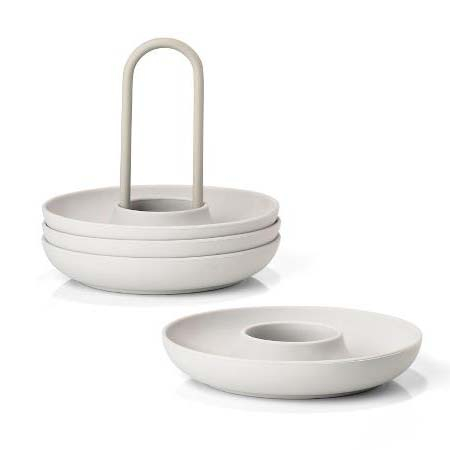 ZONE Denmark - Zone Singles Æggebæger m. holder 4 stk. Varm grå billede