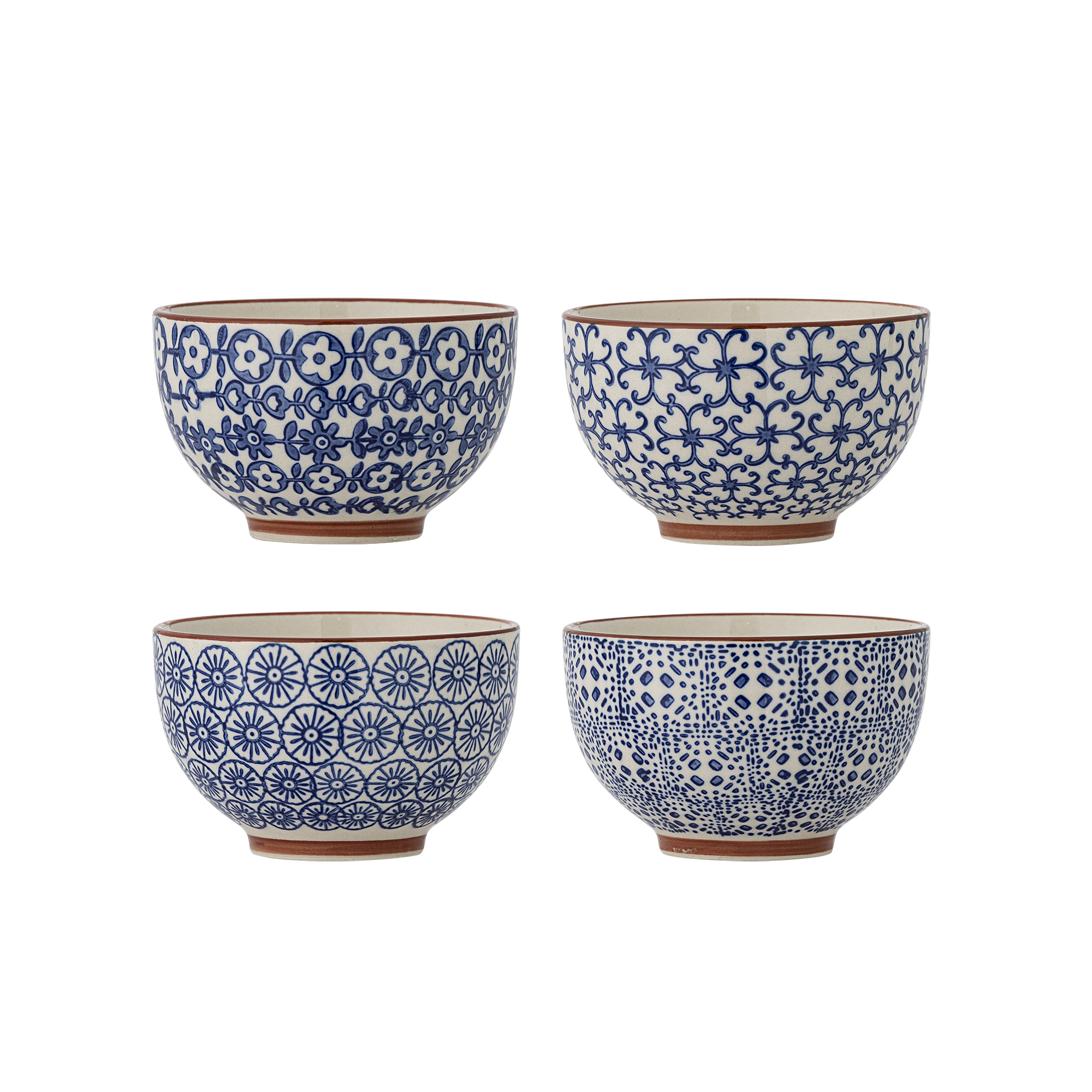 Bloomingville - Karine Skål, Blå, Stentøj, D10xH6 cm, Set of 4