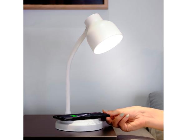 Still LED Lampe med højttaler og trådløs oplader 12 x 32 cm Hvid*