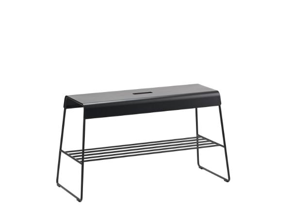 ZONE Denmark - Bænk med hylde A-Bench Outdoor Black