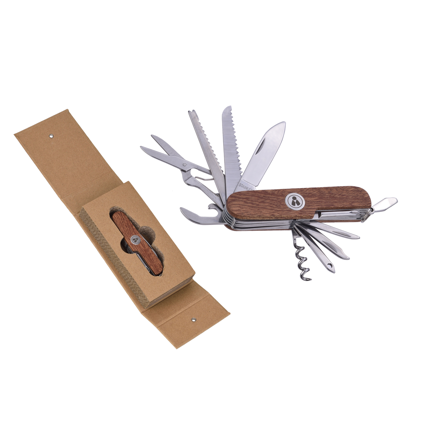 Laguiole Herit Foldekniv med 11 Funktioner, Træ Dl4