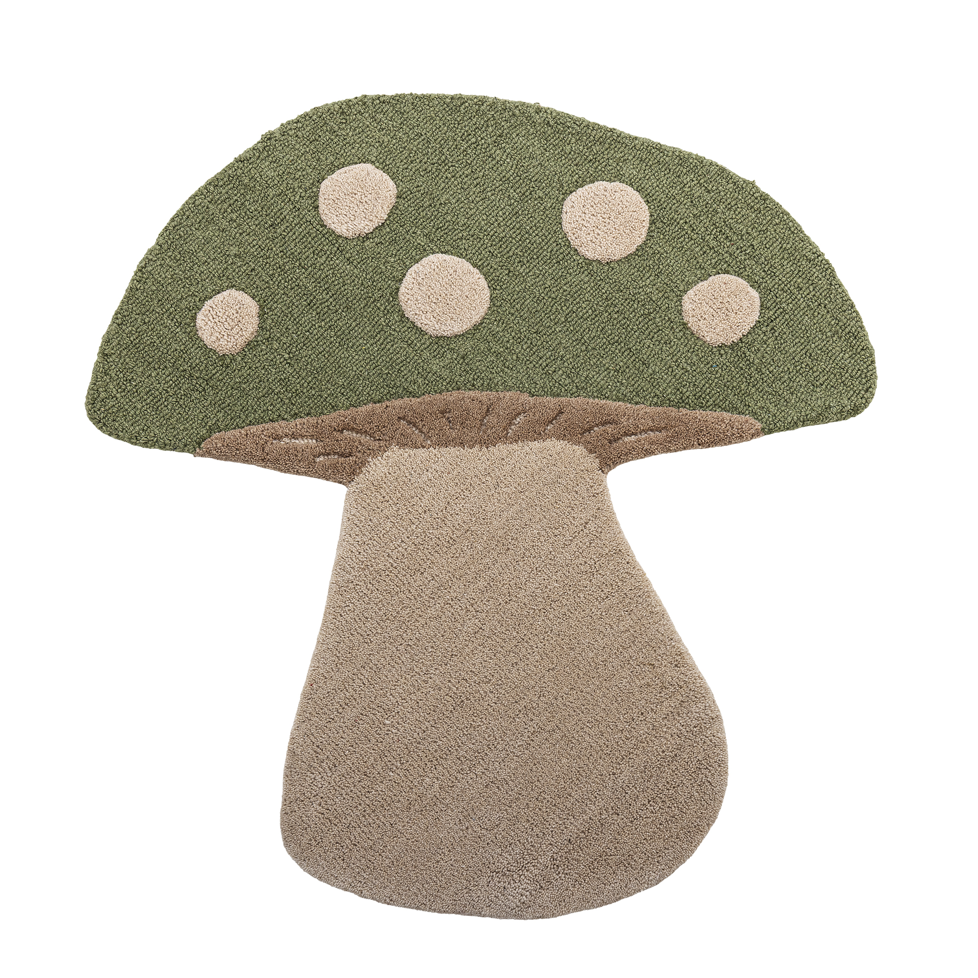 Bloomingville - Mushroom Tæppe, Grøn, Uld, L90xW85 cm