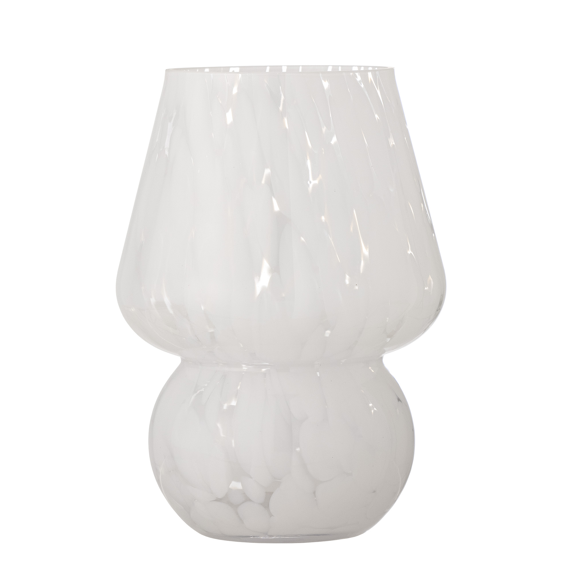 Bloomingville - Halim Vase, Hvid, Glas, D13xH18,5 cm billede