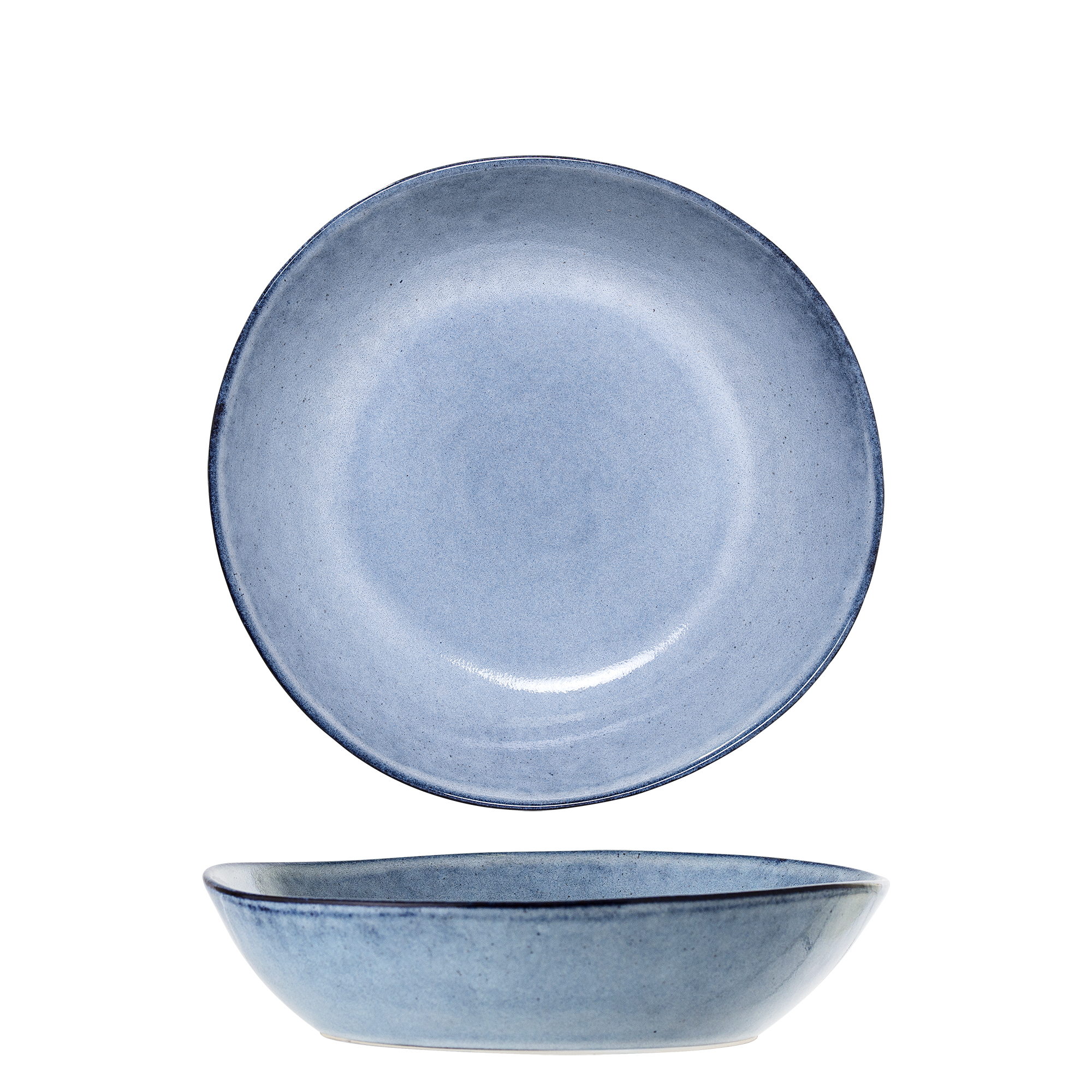 Bloomingville - Sandrine Tallerken Dyb, Blå, Stentøj, D22xH5 cm billede