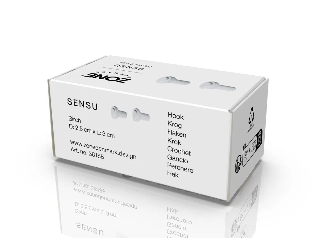 Zone Krog Sensu 2,5 x 3 cm 2 stk. Hvid Birk Zone Krog Sensu 2,5 x 3 cm 2 stk. Hvid Birk