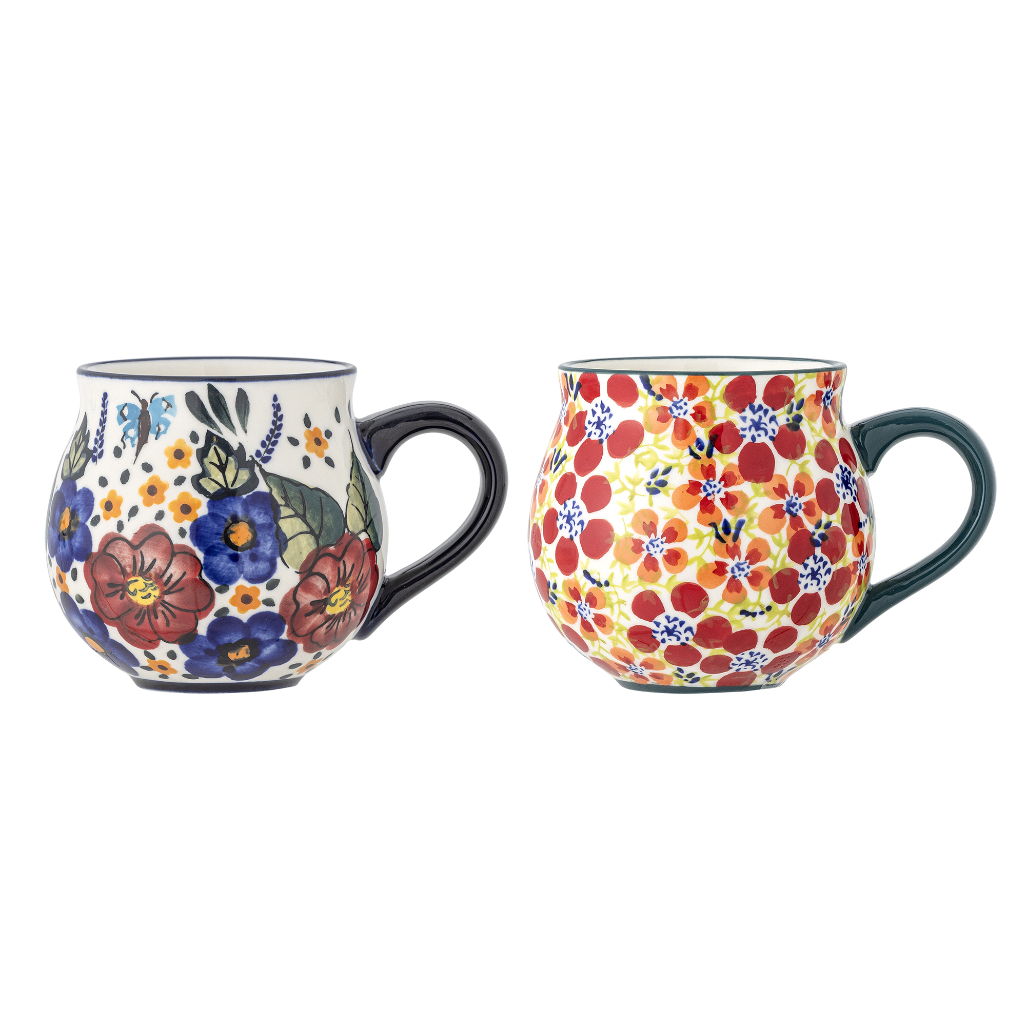 Bloomingville - Florist Kop, Multifarvet, Stentøj, D9xH8,5 cm, Set of 2