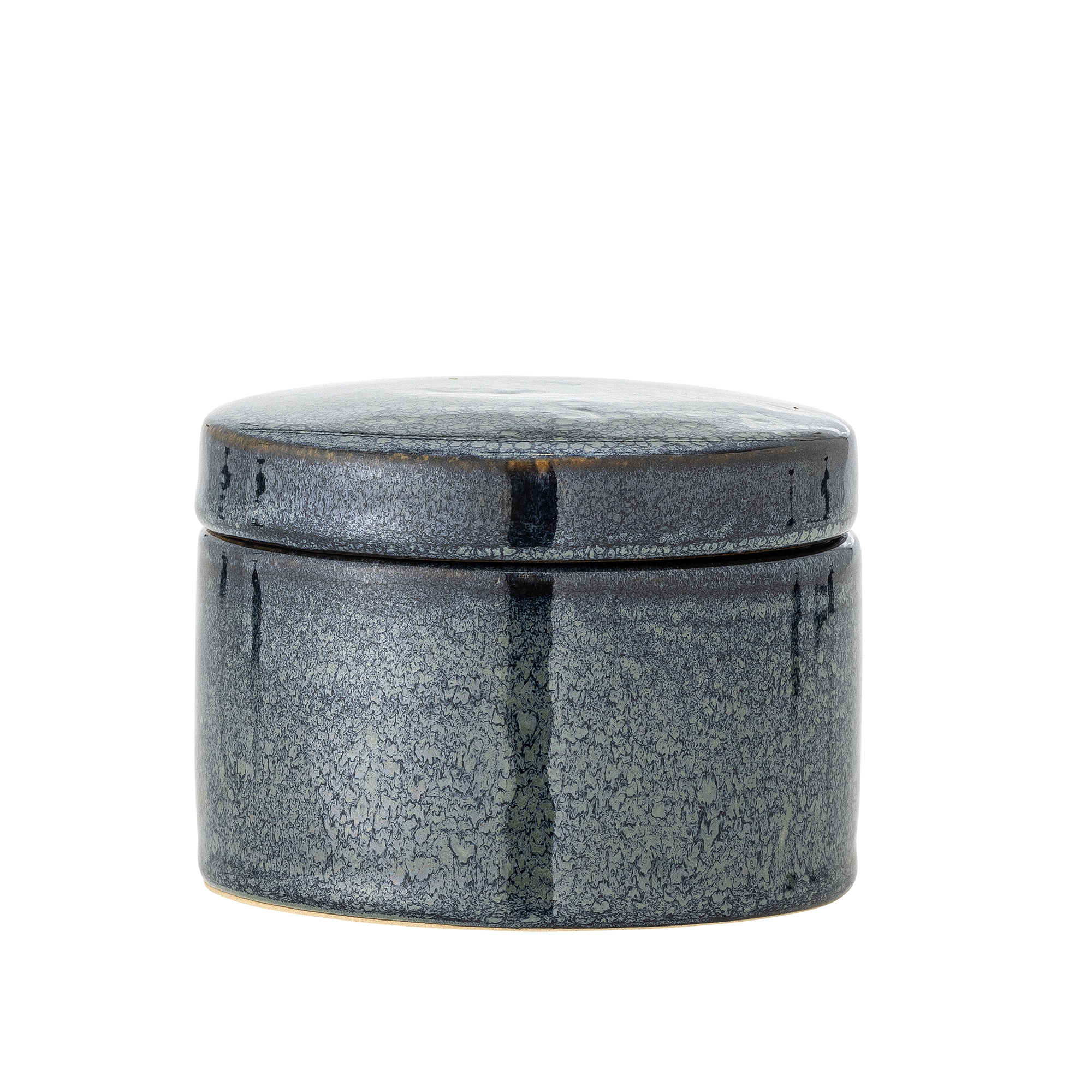 Bloomingville - Khai Krukke m/låg, Blå, Stentøj, D11xH8 cm billede