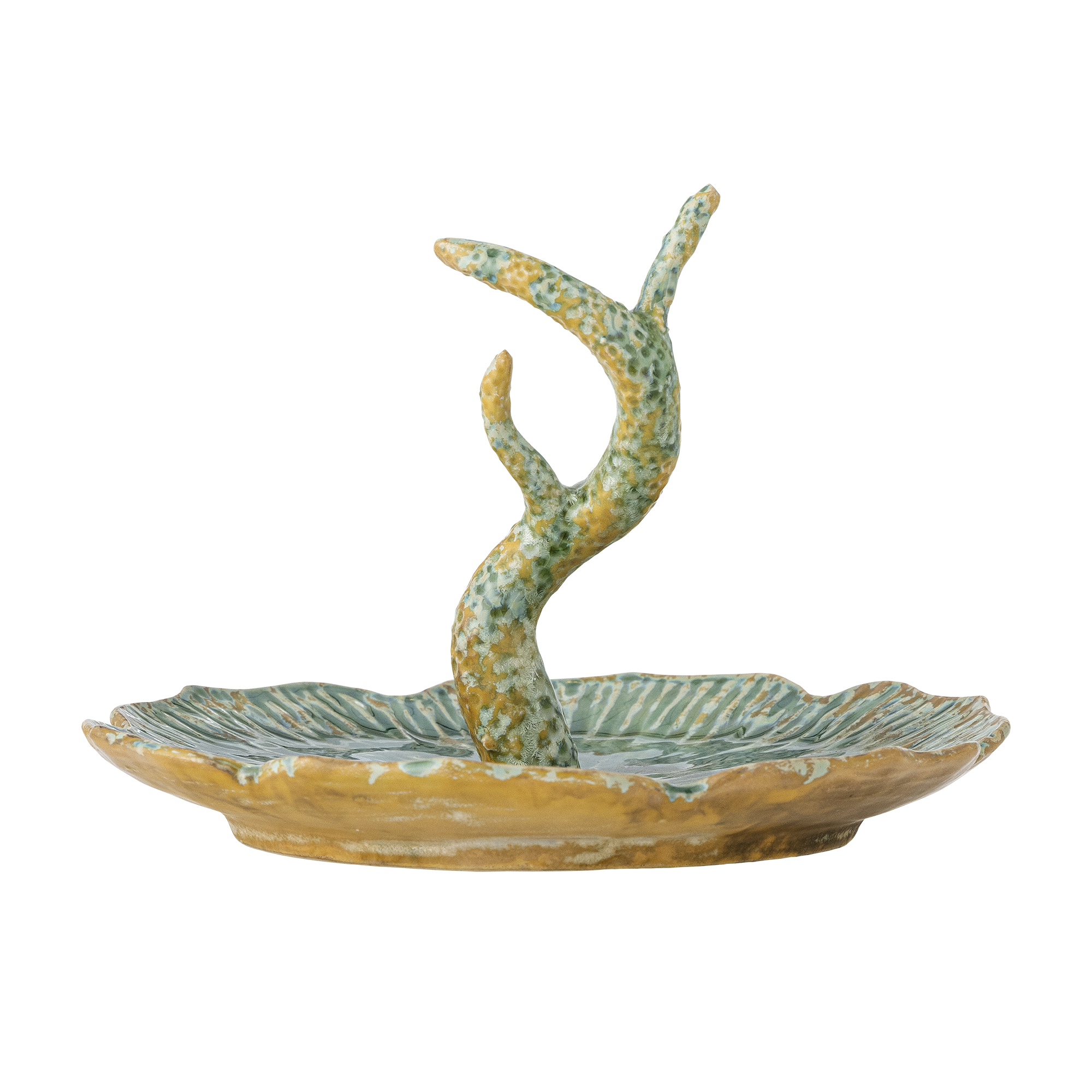 Fad t/ smykker "Litton" grøn & gylden - Bloomingville H:13,5