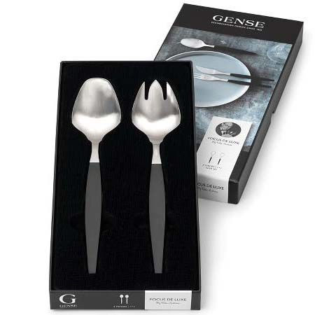Gense Focus de Luxe Salatbestik 26,8 cm Sort/Mat stål Gense Focus de Luxe Salatbestik 26,8 cm Sort/Mat stål