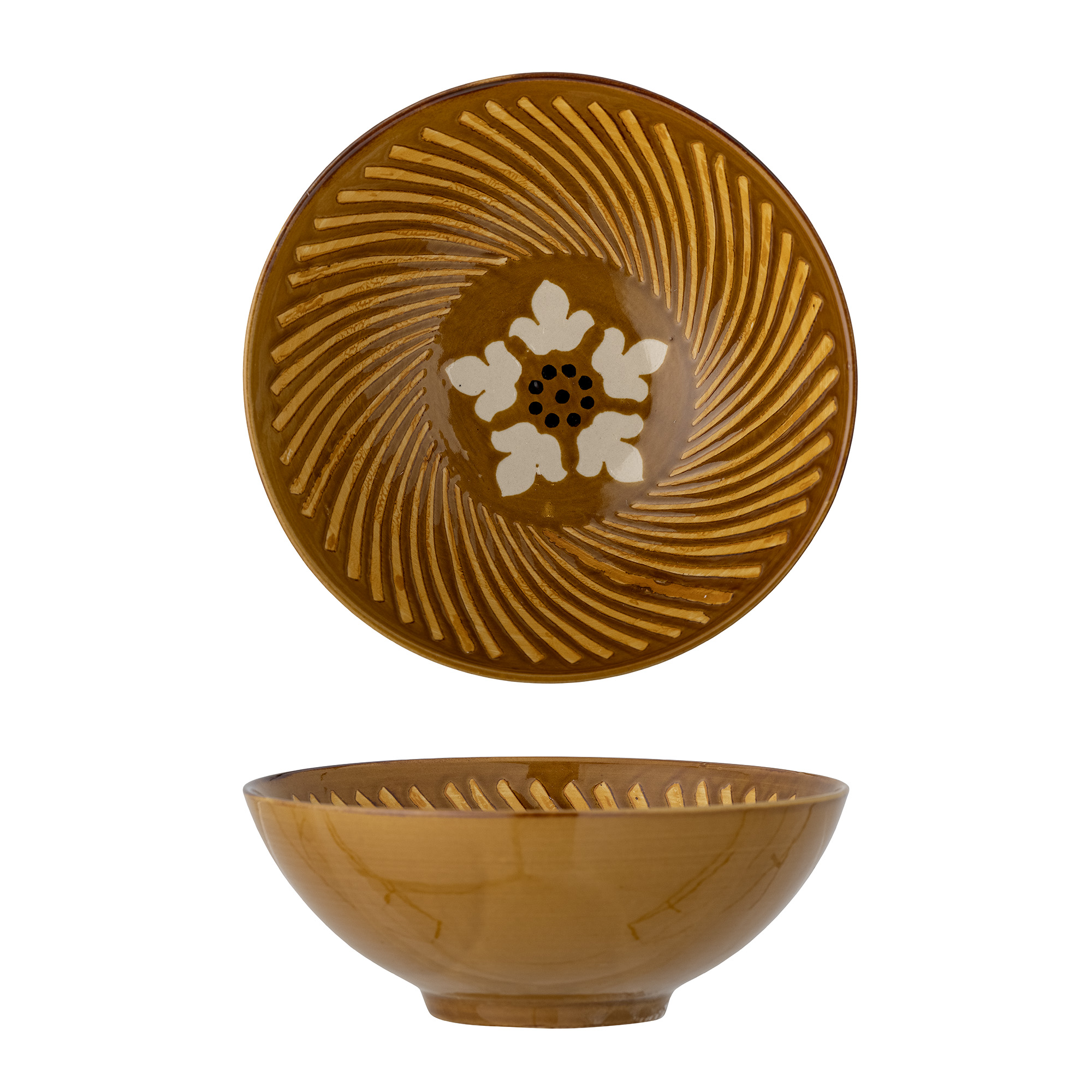 Bloomingville - Heikki Skål, Brun, Stentøj, D19xH7,5 cm