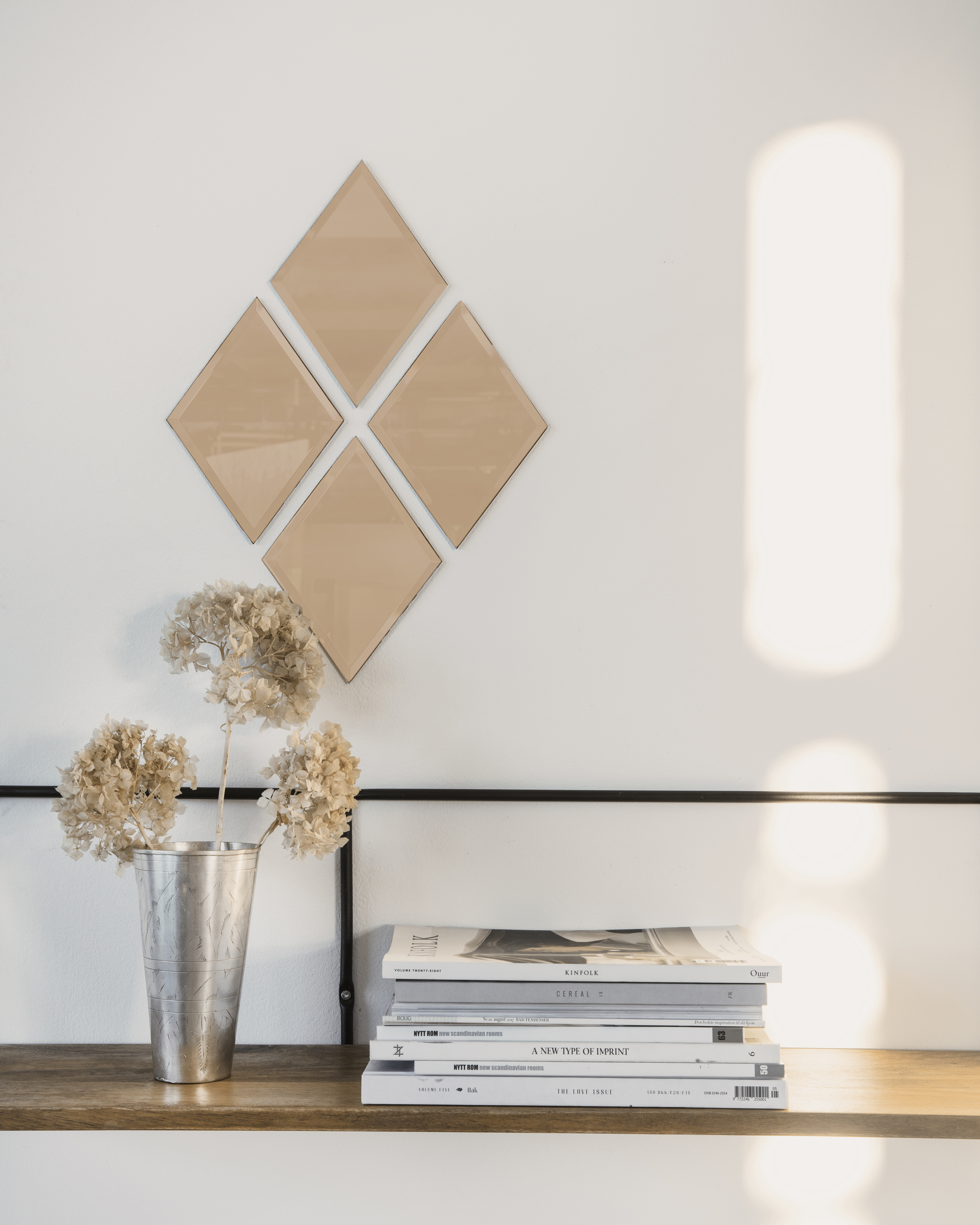 Vægspejl, Diamond, Rosa