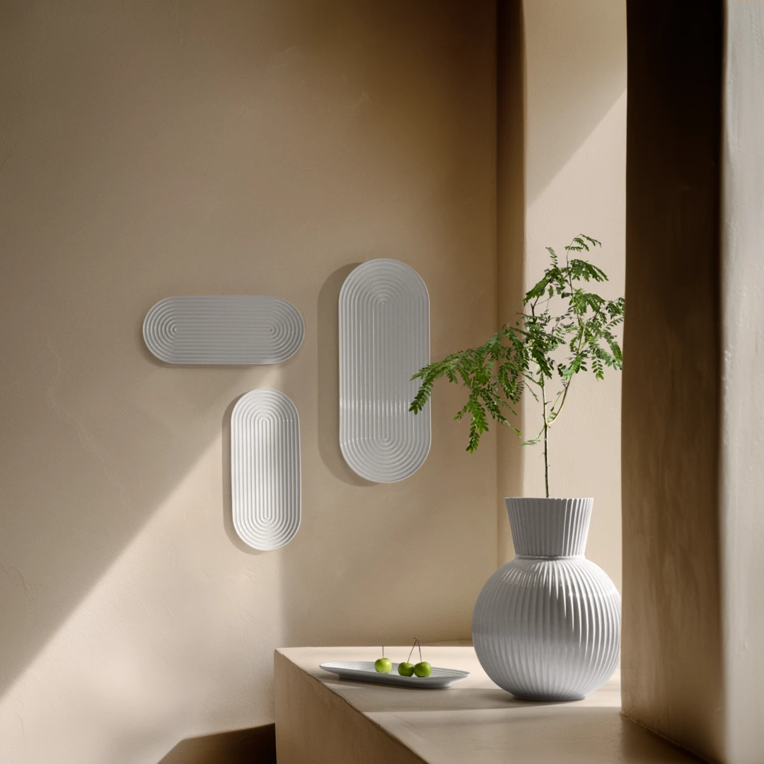 Lyngby Tura Ovalt serveringsfad 48x20 cm hvid
