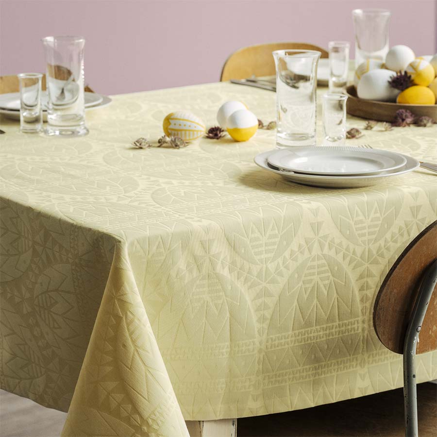 Påske Damaskdug gul 150x220 cm* Påske Damaskdug gul 150x220 cm*