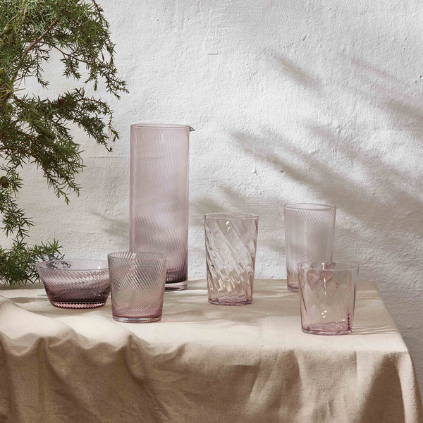 RAW Unique optic høj vandglas 45 cl. pink