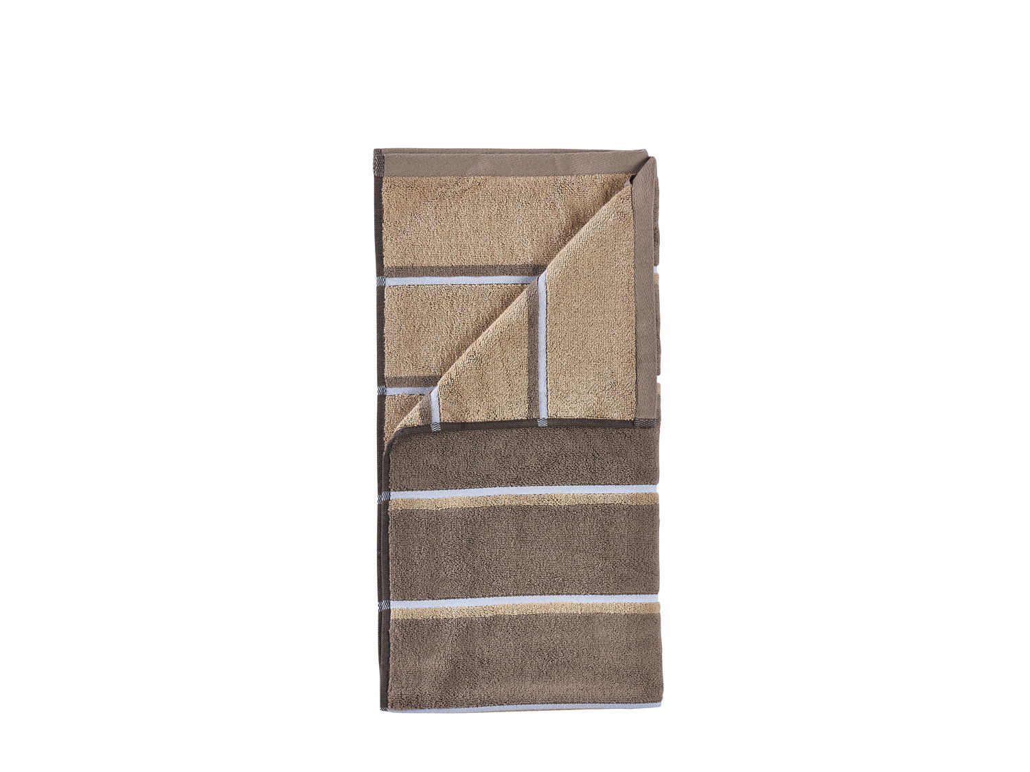 ZONE Denmark - Badehåndklæde Sauna 70x140 Taupe/Camel/Sky Blue