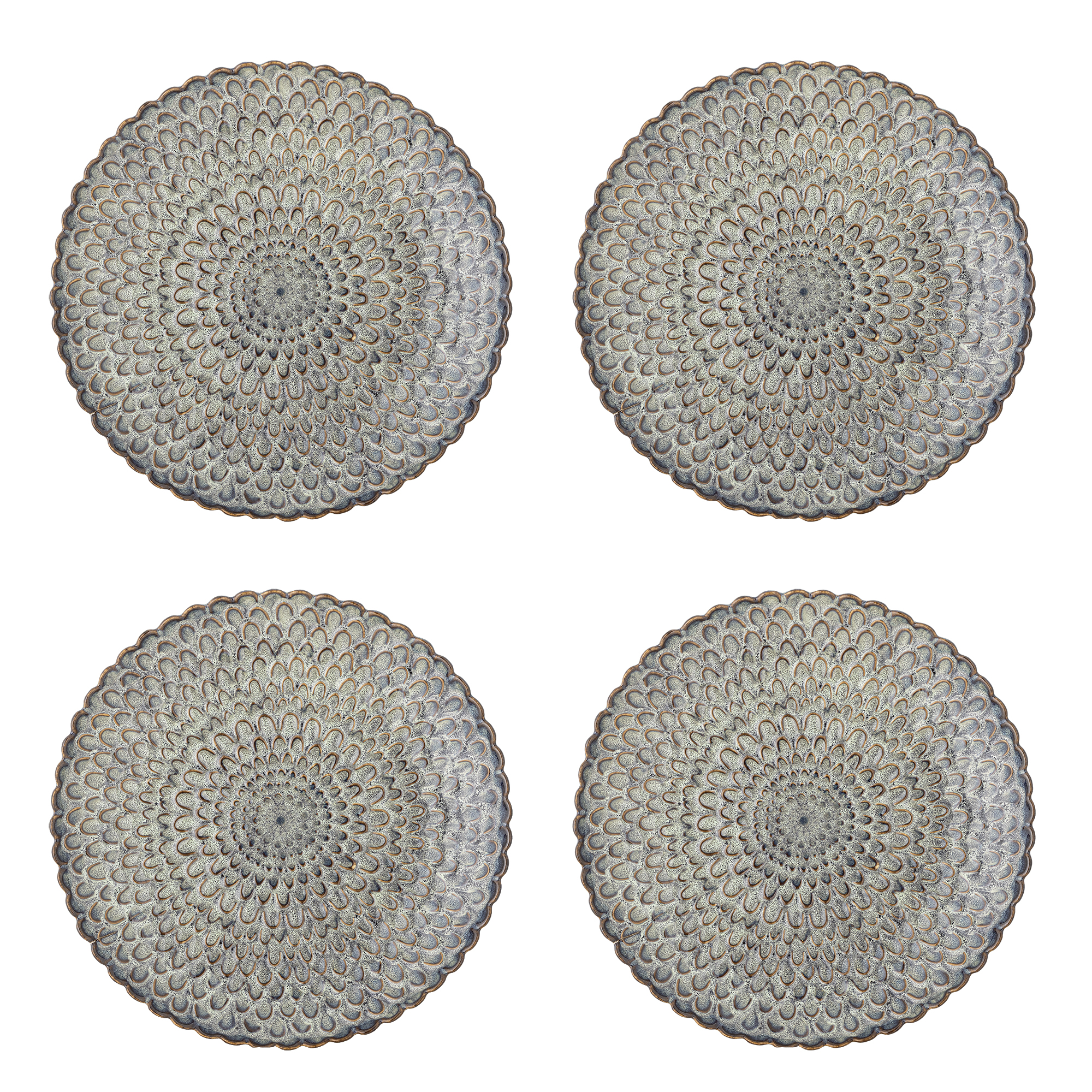 Bloomingville - Katrina Tallerken, Grå, Stentøj, D26,5xH3 cm, Set of 4 billede
