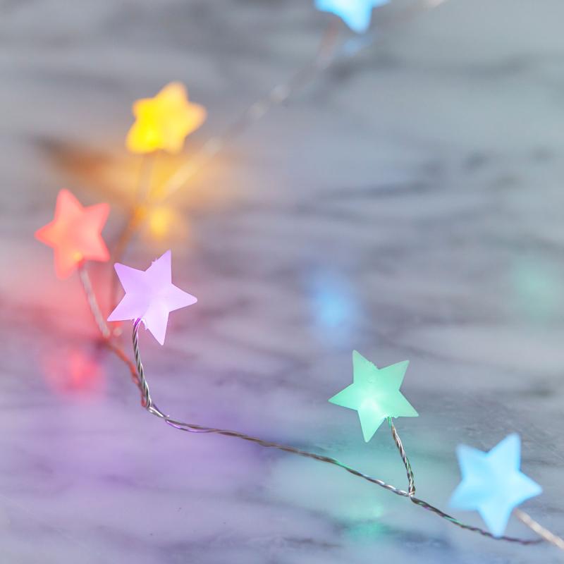 Sirius - Ally Stjerne Cluster, 40LED, Multi, 2m+30cm