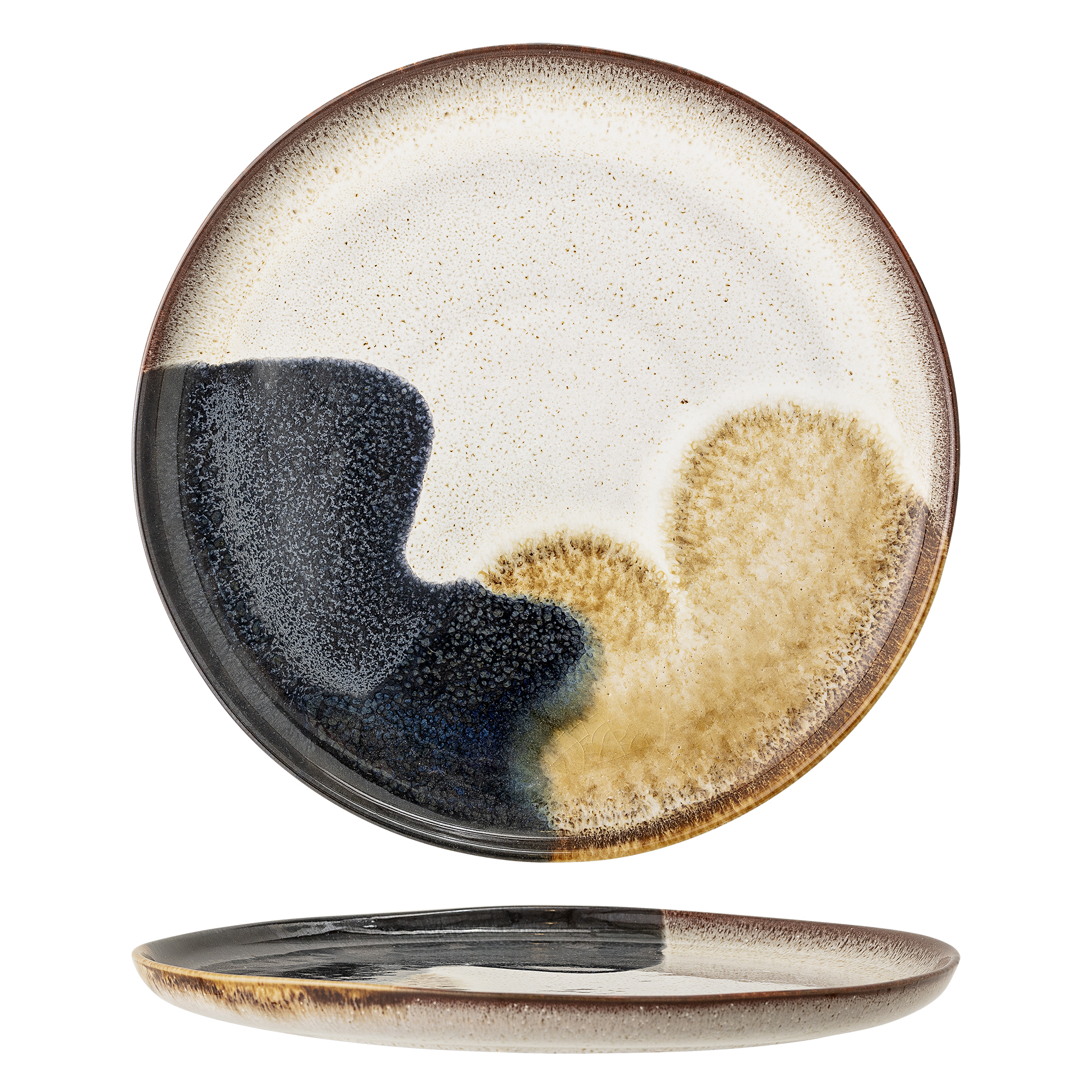 Bloomingville - Jules Tallerken, Blå, Stentøj, D28,5xH2 cm billede