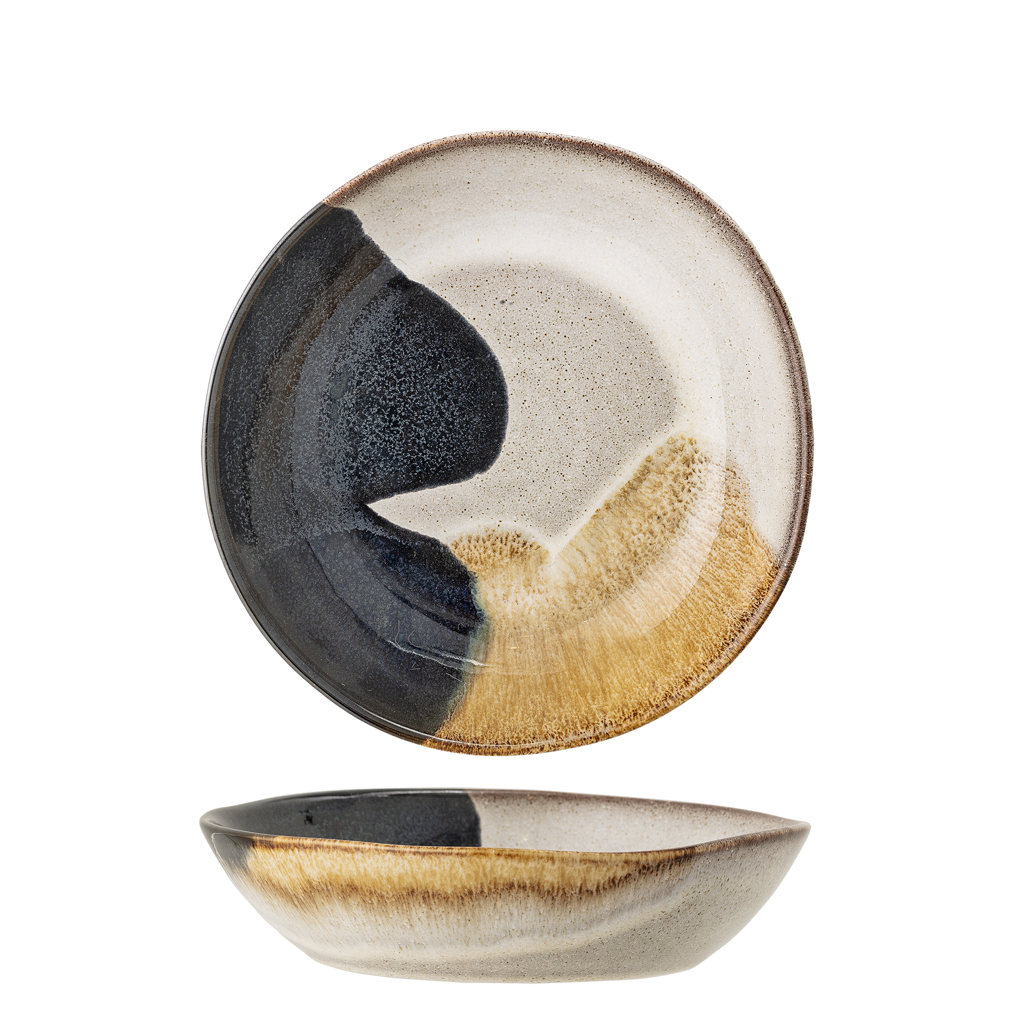 Bloomingville - Jules Tallerken Dyb, Blå, Stentøj, D22xH5 cm billede