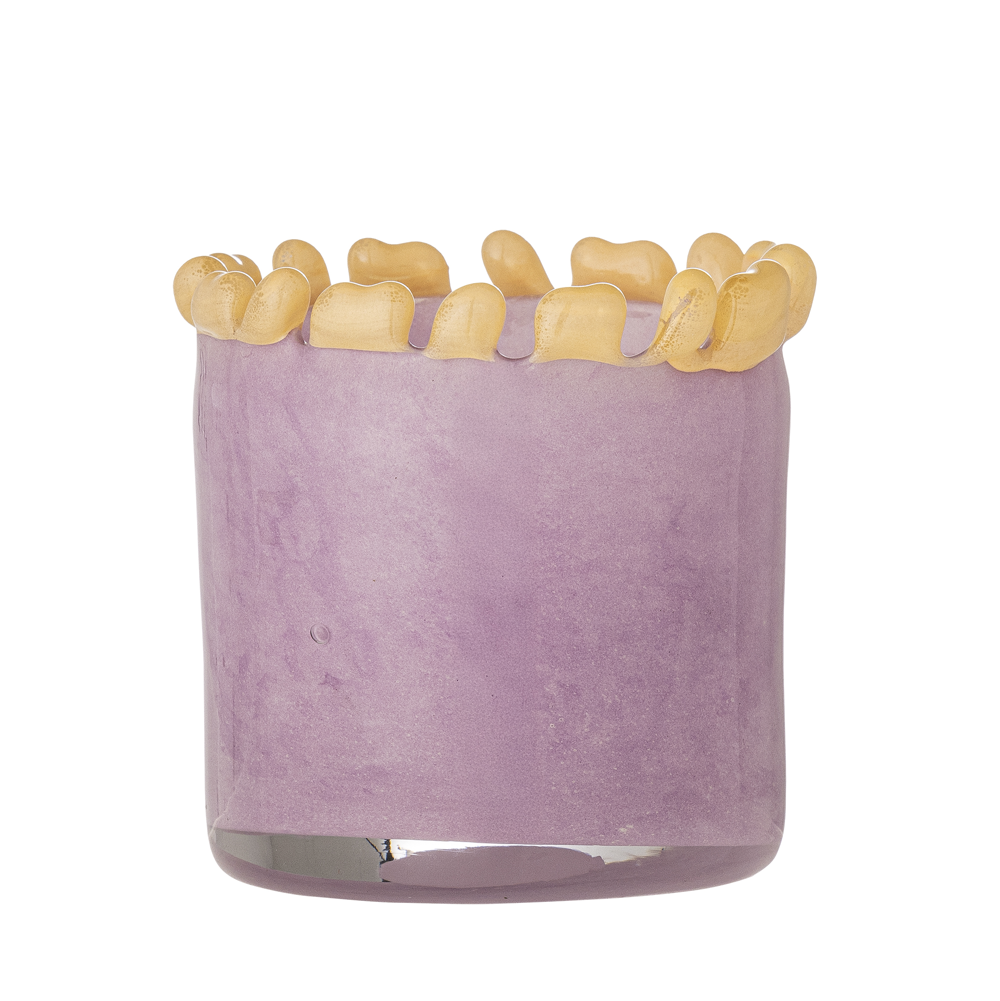 Bloomingville - Edger Fyrfadsstage, Lilla, Glas, D8,5xH11 cm