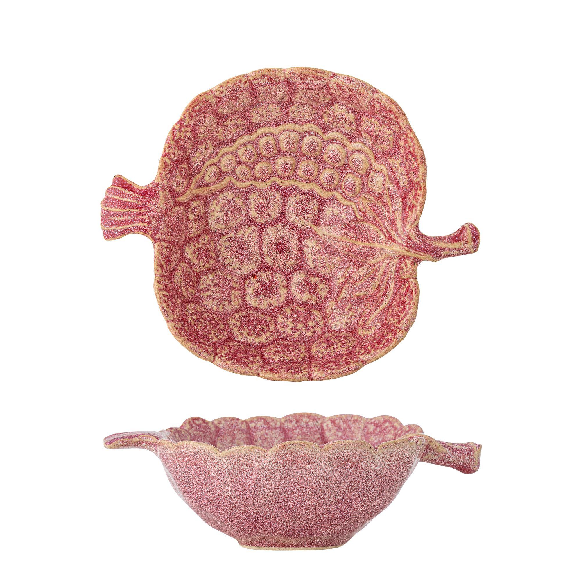 Bloomingville - Gideon Skål, Rosa, Stentøj, L17xH5xW14 cm