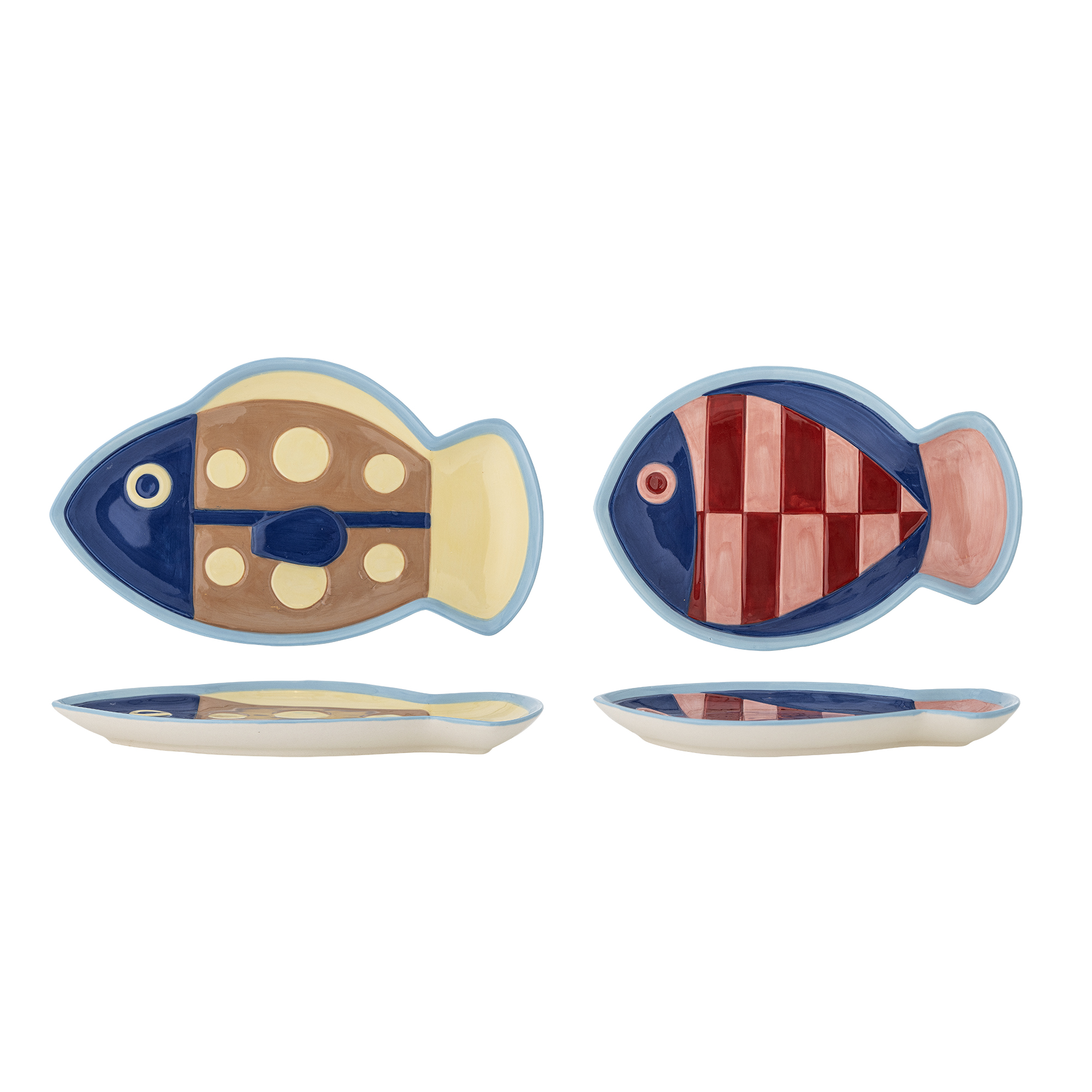 Bloomingville - Willy Tallerken, Multifarvet, Stentøj, L20xH2xW13,5/L23xH2xW13,5 cm, Set of 2