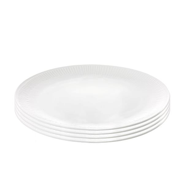 Billede af Aida - Relief - middagstallerken porcelæn white 4 stk