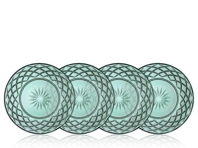 Lyngby Glas Sorrento Glastallerken Dia 21 cm 4 stk. Grøn