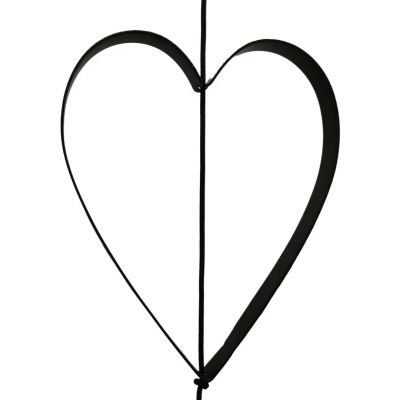 Jernhjerte outline, sort, stor