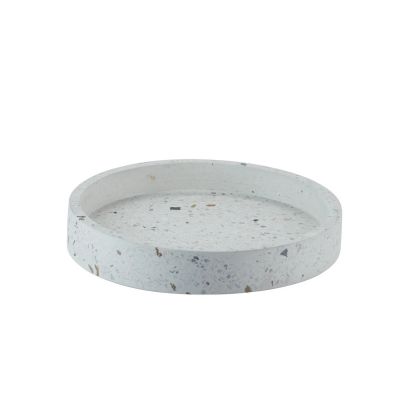 Platter terrazzo bakke, hvid Ø20 cm*