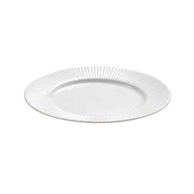 Groovy Porcelæn, Flad tallerken, 19 cm, hvid