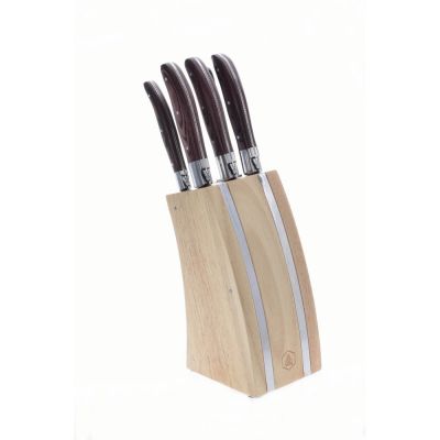 Laguiole Knife block, 6 dele inkl. 5 knive