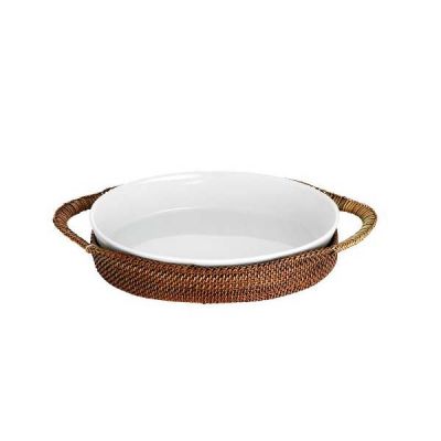 Pillivuyt Kurv oval 26 x 19 cm Lys/Mørk brun