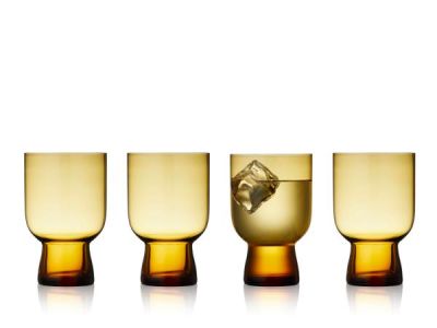 Lyngby Glas Sorrento Vandglas 30 cl 4 stk. Amber